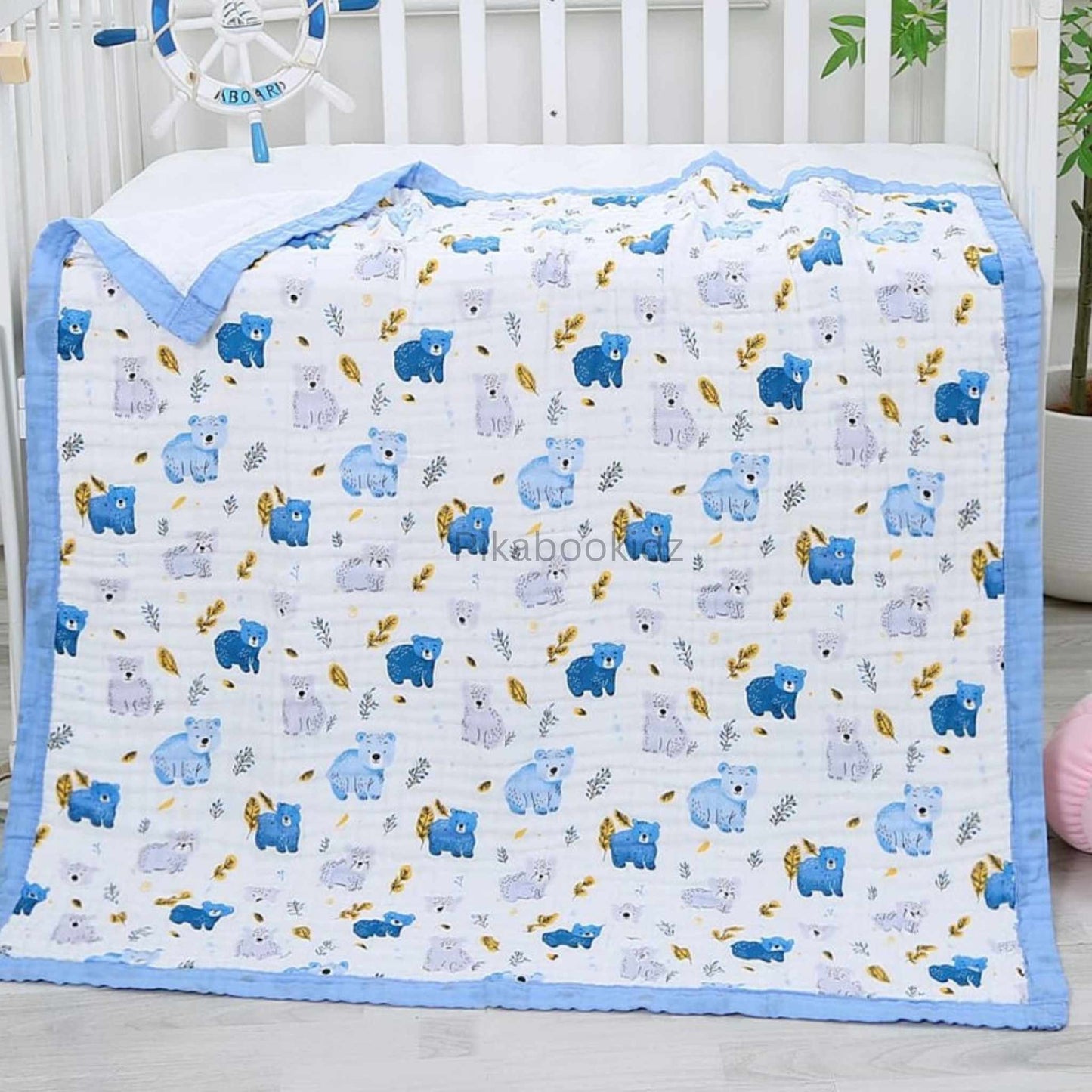 Muslin 6 layer Receiving Blanket - Polar Bear