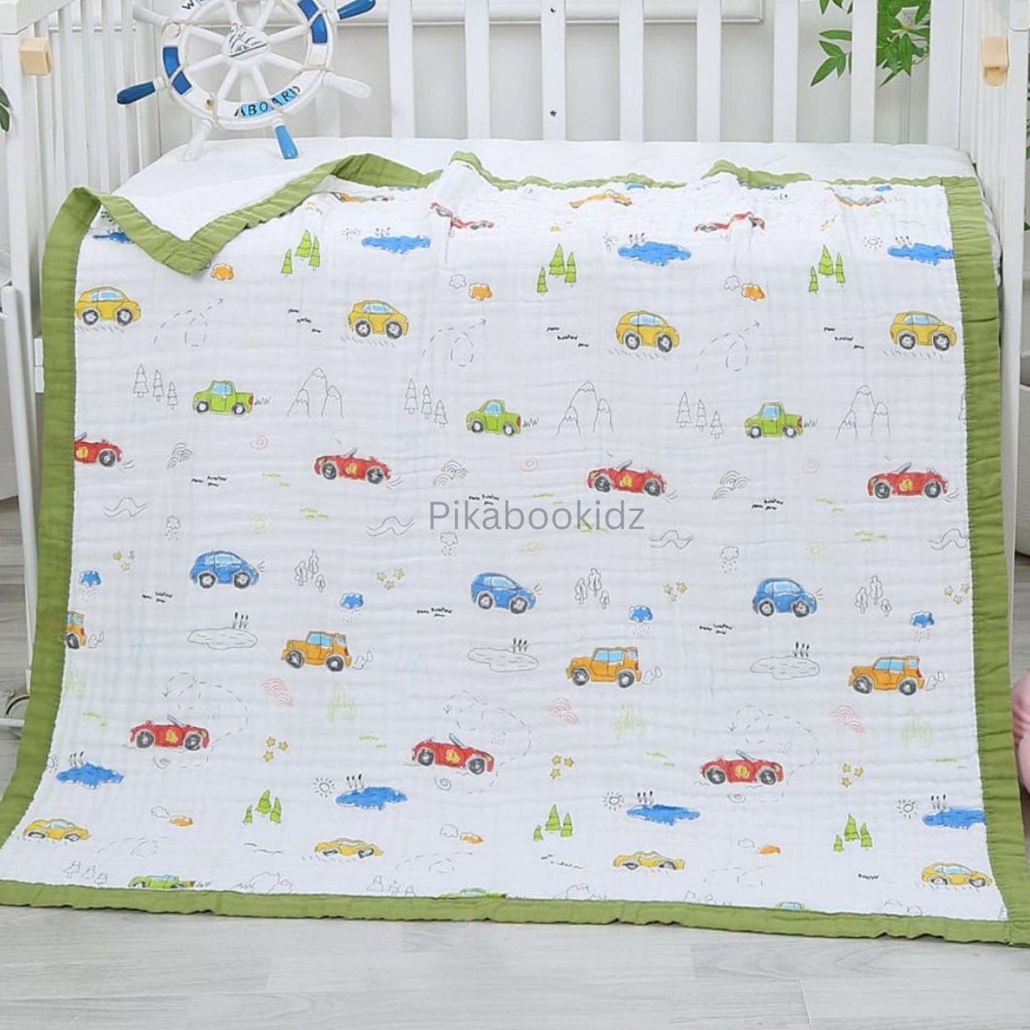 Muslin 6 layer Receiving Blanket - Cars