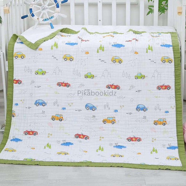 Muslin 6 layer Receiving Blanket - Cars - alt view