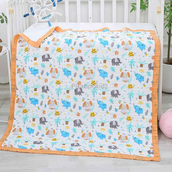 Muslin 6 layer Receiving Blanket - Jungle - alt view