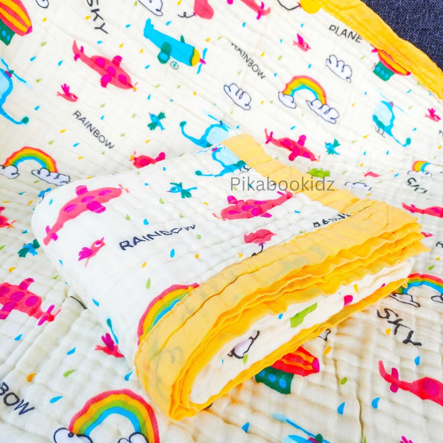 Muslin 6 layer Receiving Blanket Colors - Rainbow