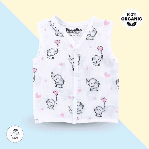 Muslin Button Jabla 1-2Yrs – Elephant