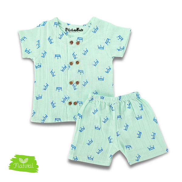 Muslin Co-ord Set - Aquablue
