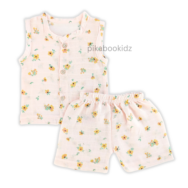 Muslin Jabla & Shorts Set 0-3 M – Floral