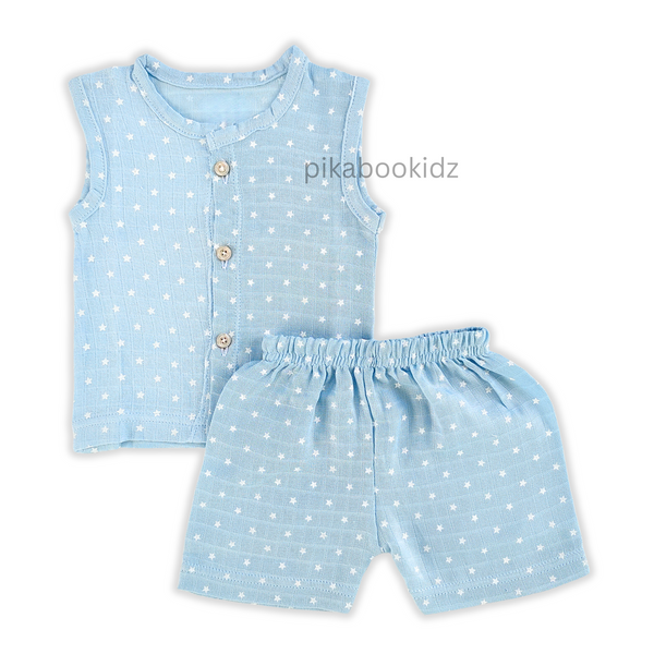 Muslin Jabla & Shorts Set 0-3 M – Stars