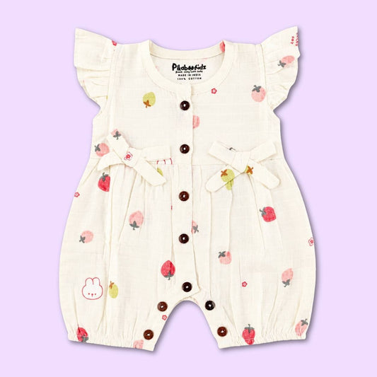 Muslin Rompers - Beige fruits