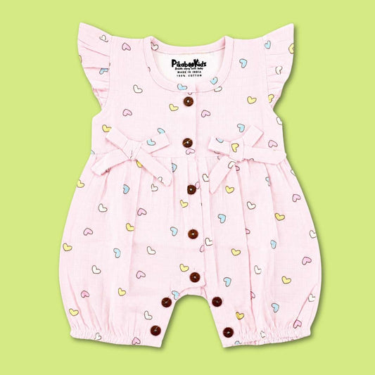 Muslin Rompers - Hearts