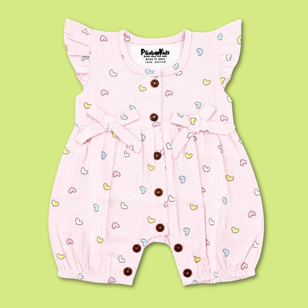 Muslin Rompers - Hearts