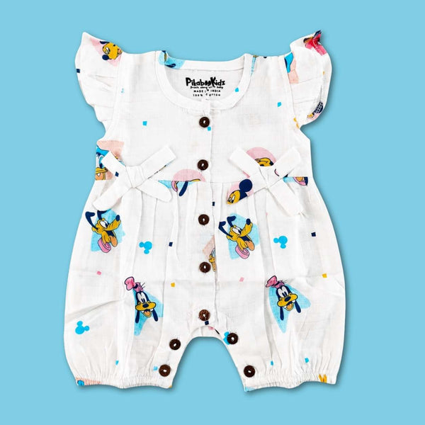 Muslin Rompers - Mickey & friends