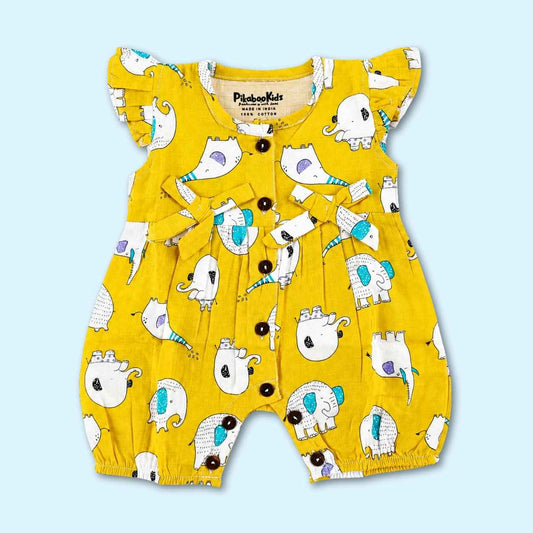 Muslin Rompers - Yellow