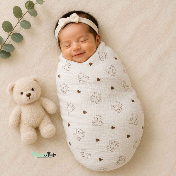 Premium Muslin Swaddle – Teddy