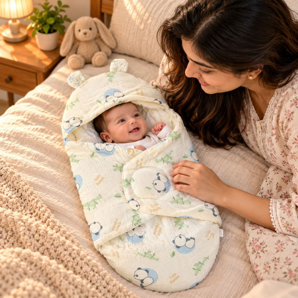 Muslin Baby Sleep Nest - Pikabookidz - alt view
