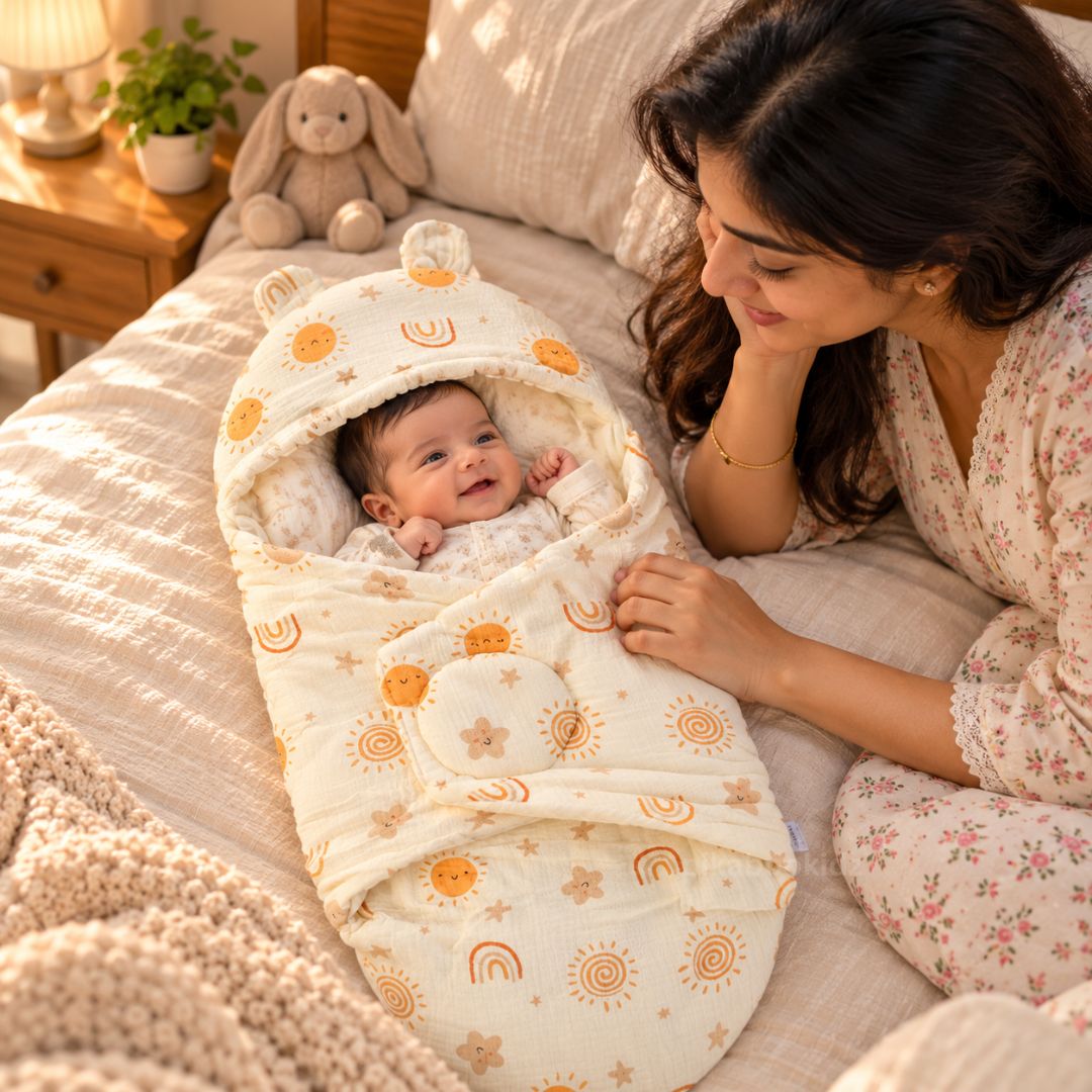 Muslin Baby Sleep Nest - Pikabookidz