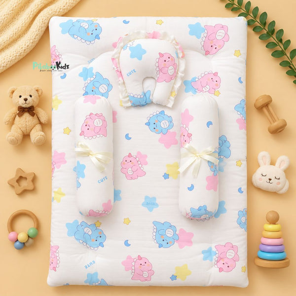 Muslin bed with Bolsters and pillow