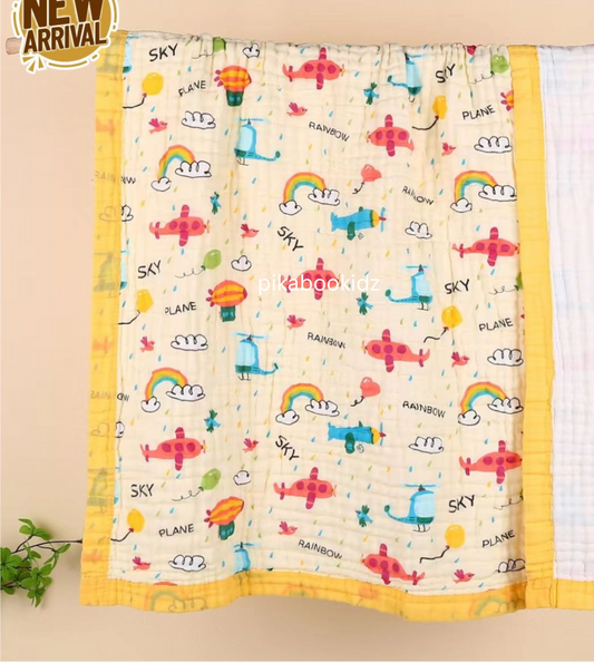 Muslin 6 layer Receiving Blanket Colors - Rainbow