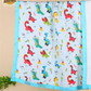 Muslin 6 layer Receiving Blanket Colors - Dino