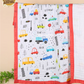 Muslin 6 layer Receiving Blanket Colors - Cool Vehicles