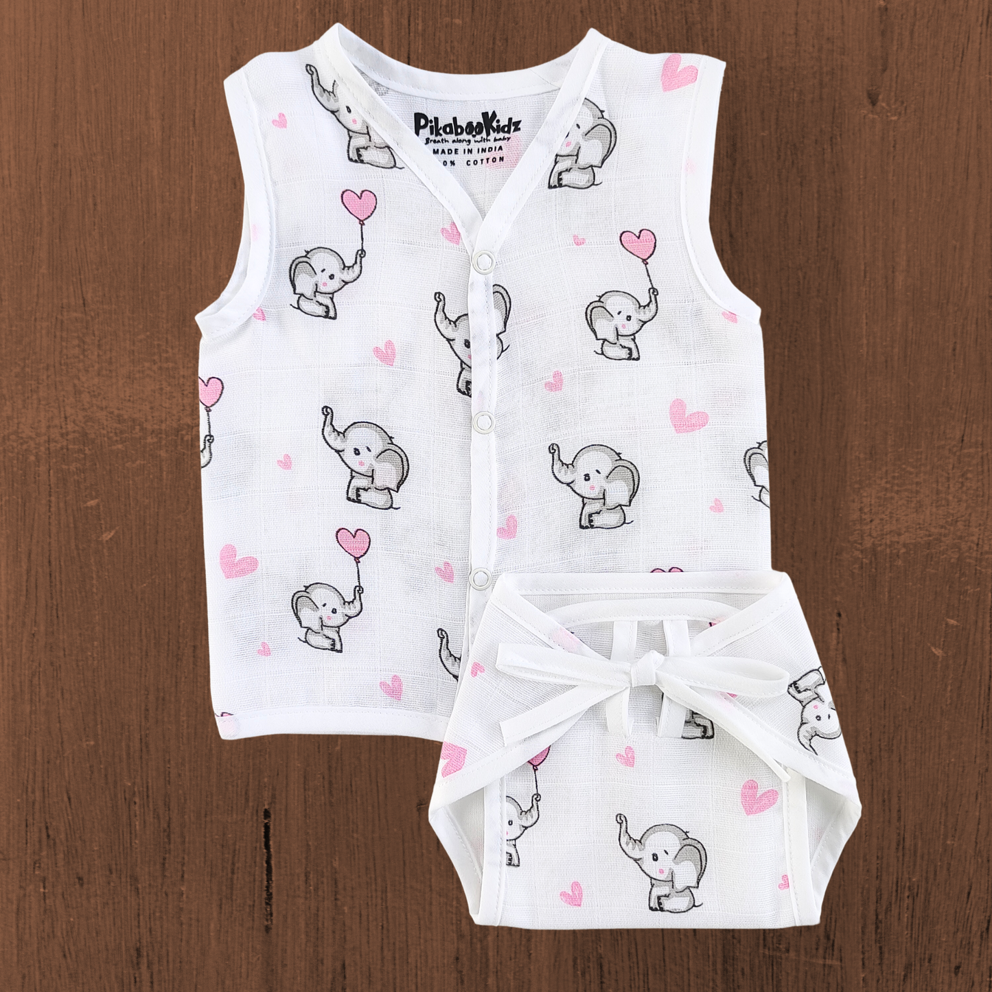 Button Jabla & Nappy set – Baby Elephants