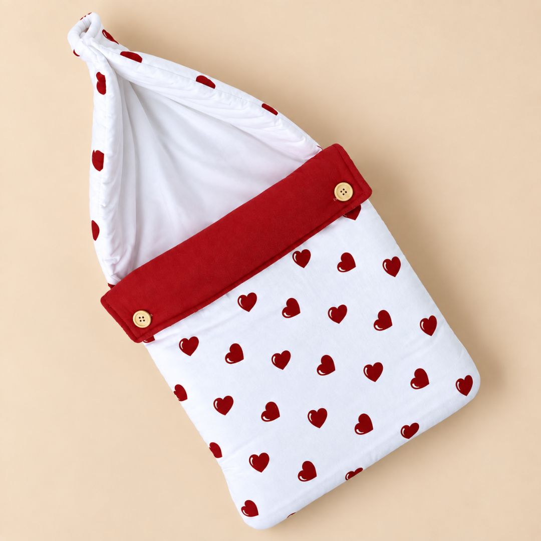 Muslin Baby Carry Nest Heart print | Newborn Baby Bed