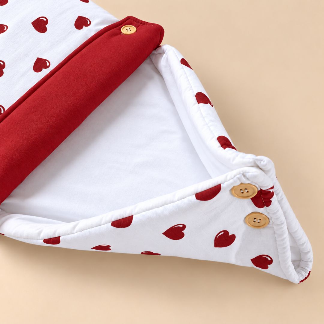 Muslin Baby Carry Nest Heart print | Newborn Baby Bed