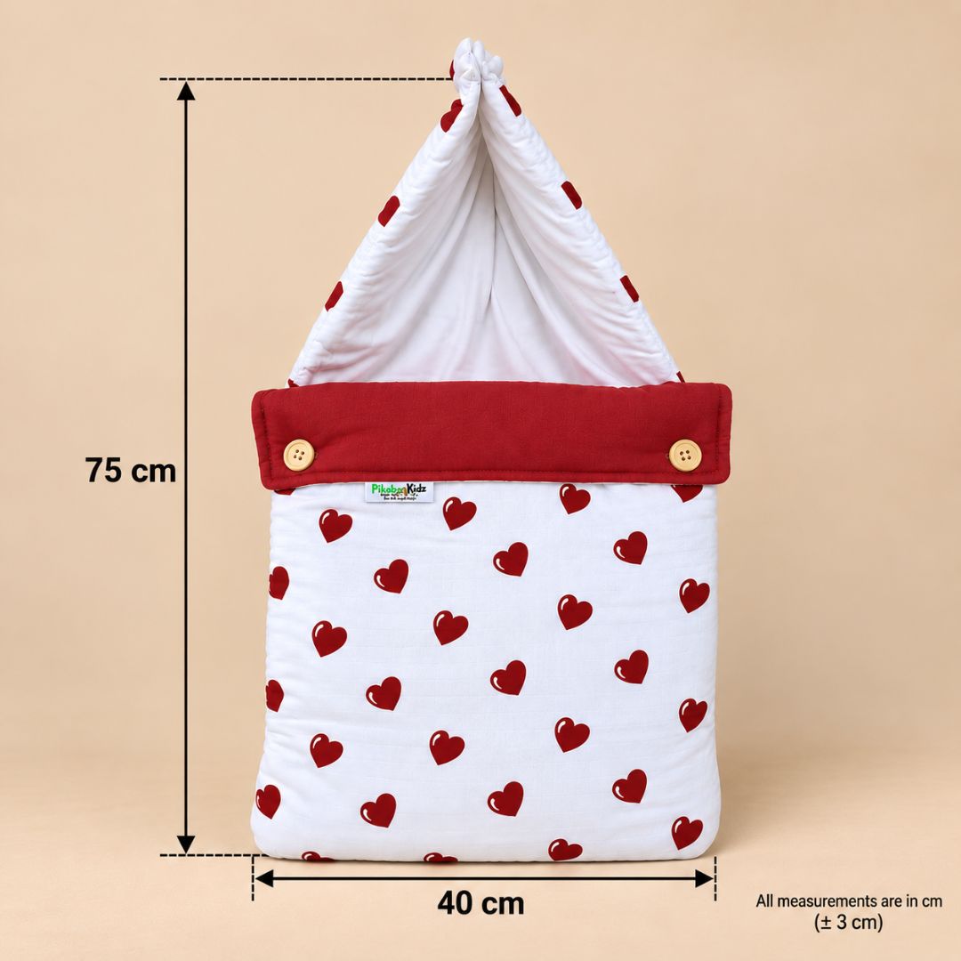 Muslin Baby Carry Nest Heart print | Newborn Baby Bed