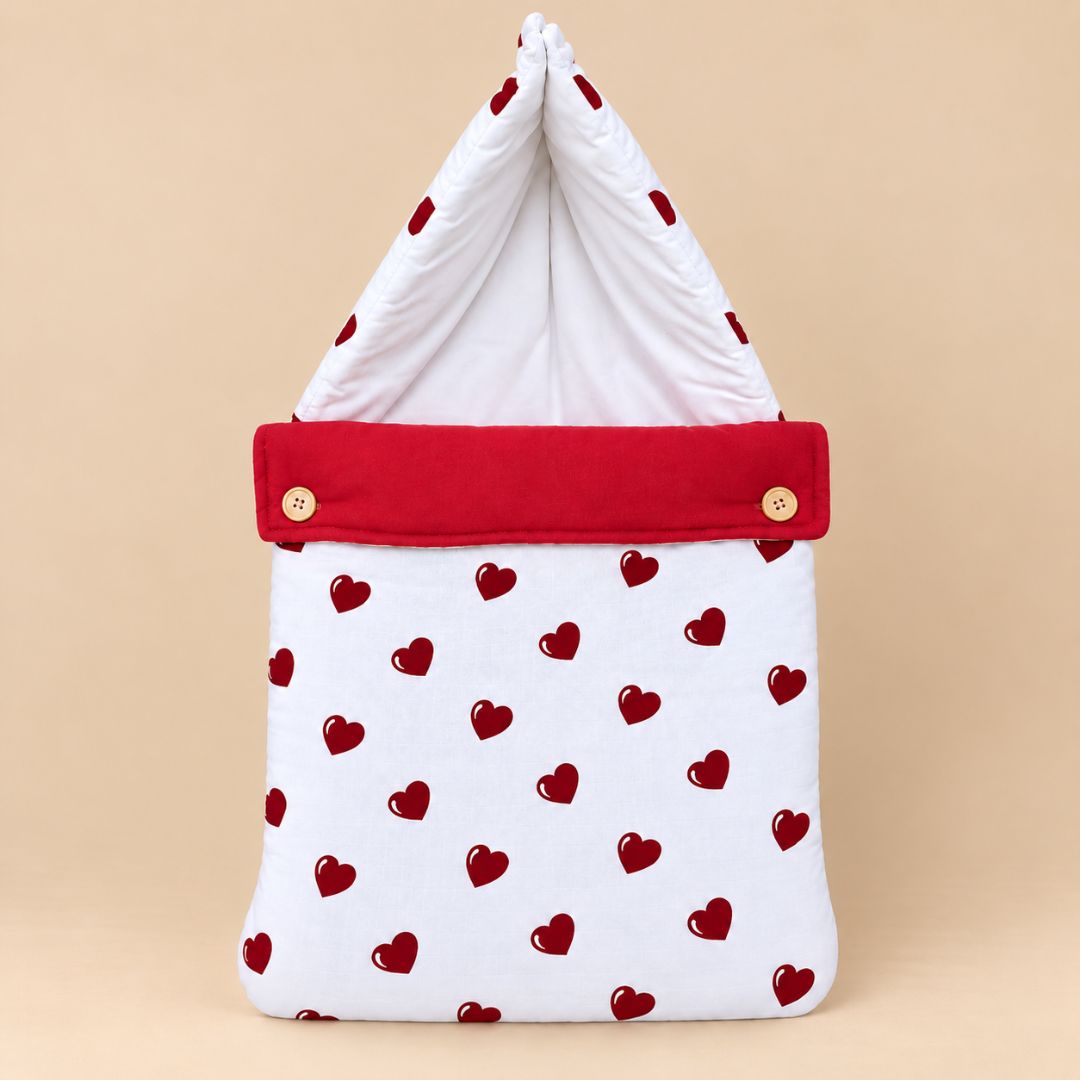 Muslin Baby Carry Nest Heart print | Newborn Baby Bed