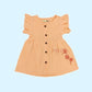 Muslin Button Sleeve Frock Colors – Orange