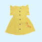 Muslin Button Sleeve Frock Colors – Yellow
