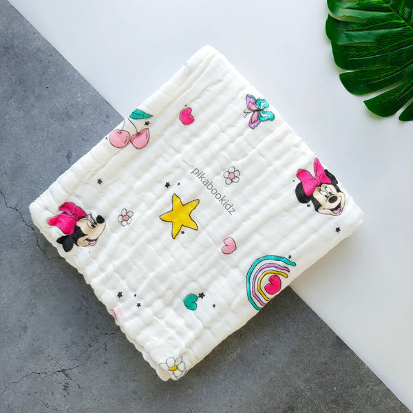Muslin Crinkled 6layer Bath towel 50*100 cms – Micky Mouse