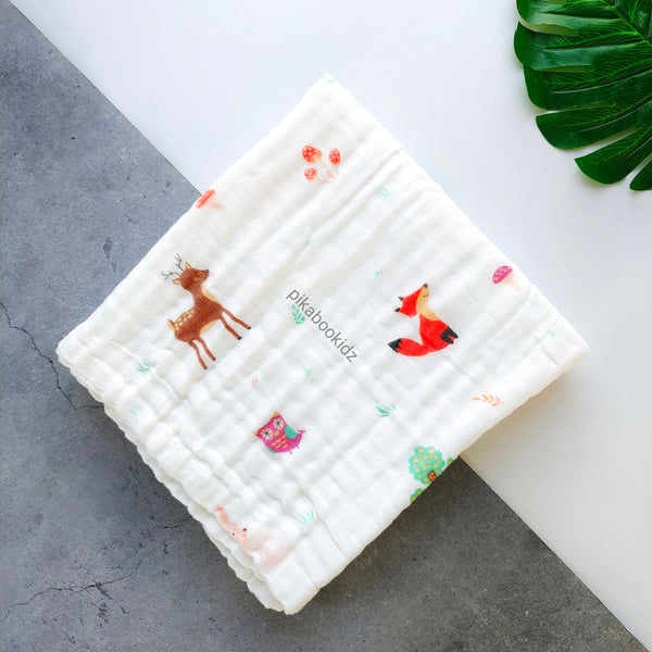 Muslin Crinkled 6layer Bath towel 50*100 cms – Deer