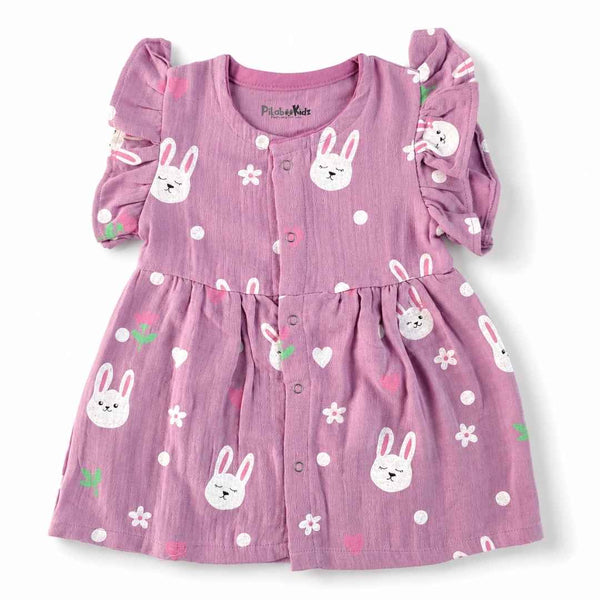 Muslin sleeve frock - lilac - alt view