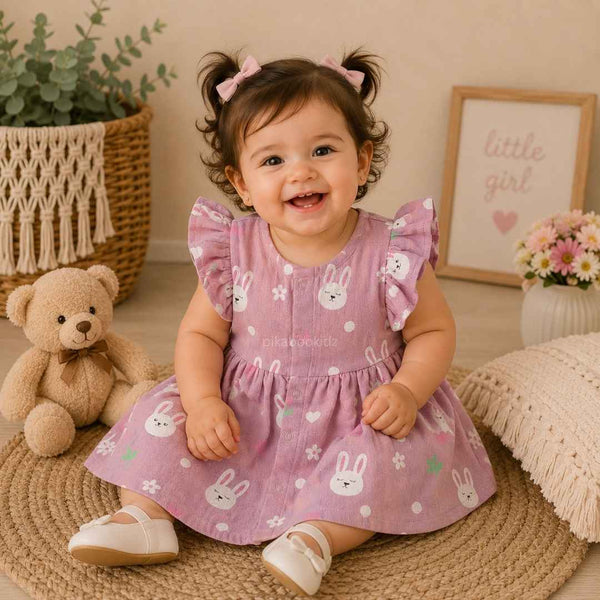 Muslin sleeve frock - lilac