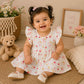 Muslin sleeve frock - White