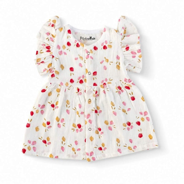 Muslin sleeve frock - White - alt view
