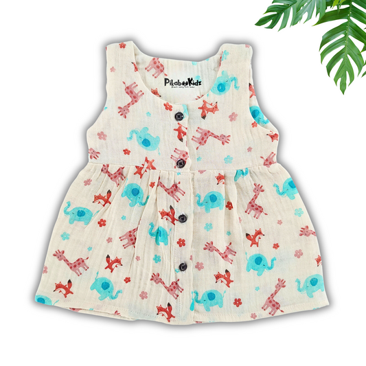Muslin Button Frock 0-3 M – Jungles