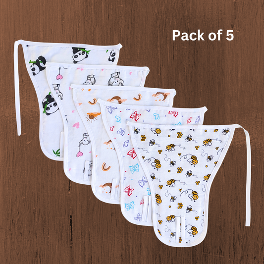 Muslin 5layer Nappy Combo Pack of 5 – NB to 3M