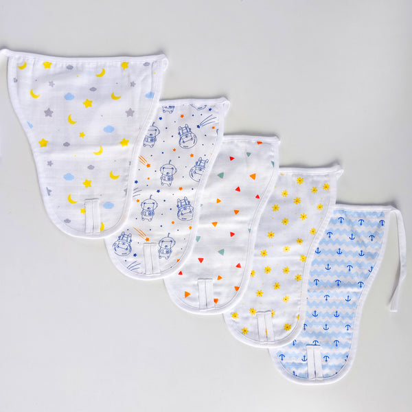 Muslin 2layer Nappy Pack of 5 – NB to 3M
