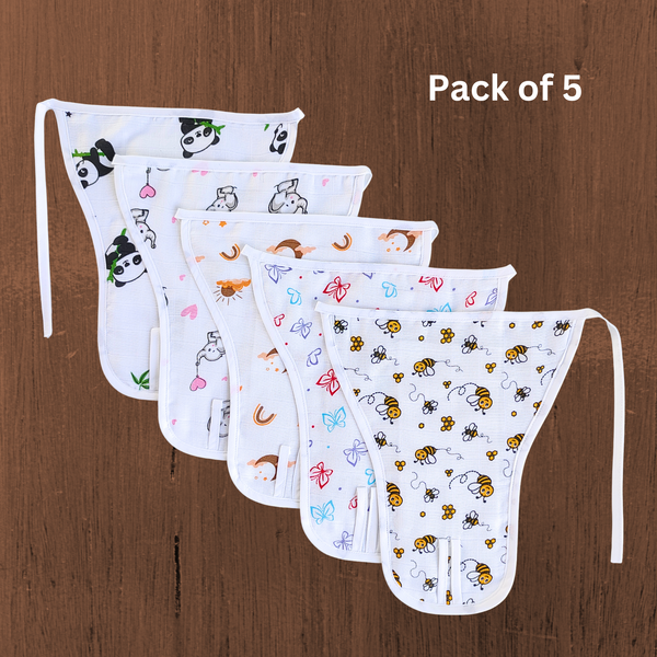 Muslin 5layer Nappy Combo Pack of 5 – NB to 3M Set 1 - alt view
