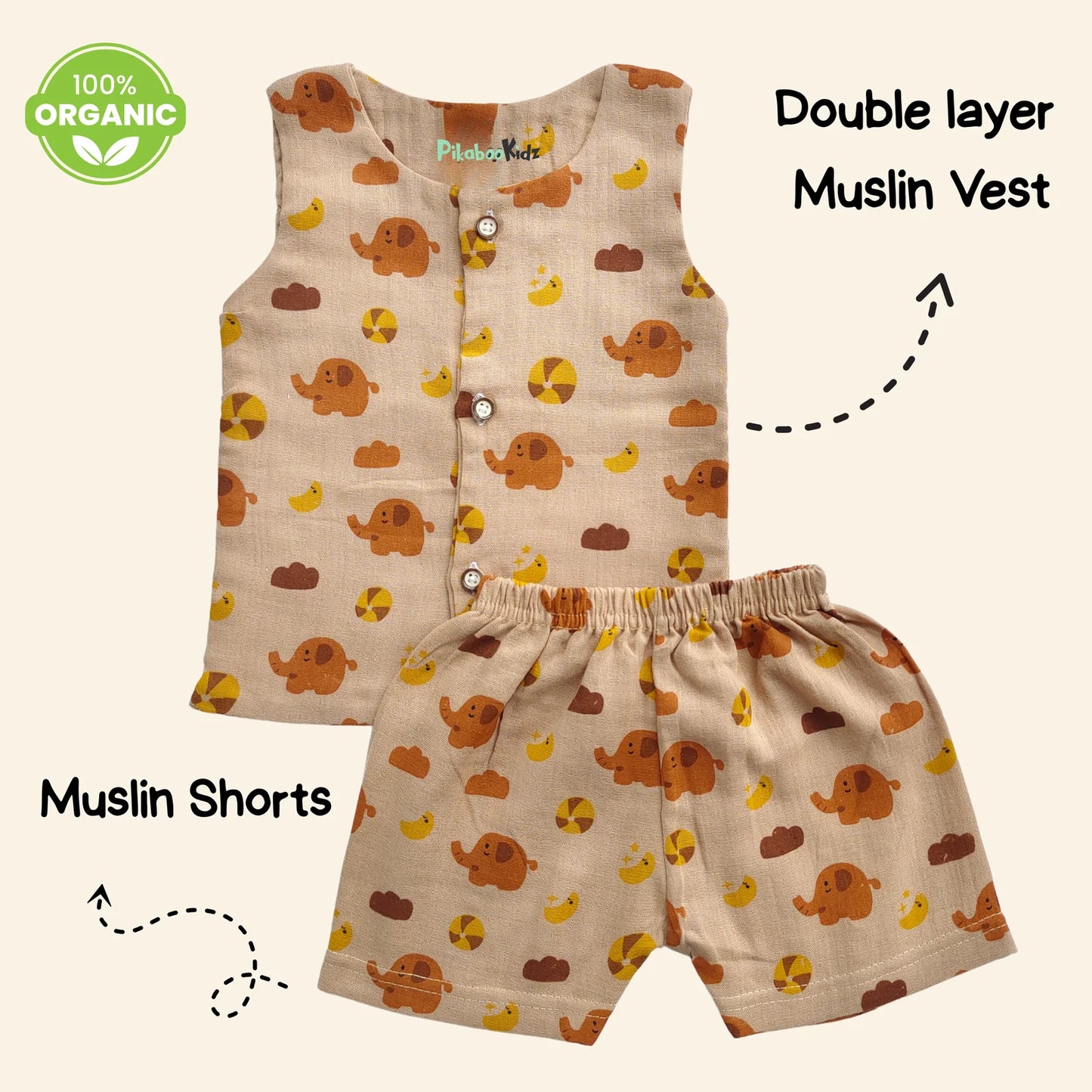 Muslin Vest & Shorts Set 6-12 M – Whale