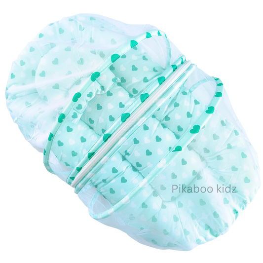 Baby Net BED – Aqua Green Hearts