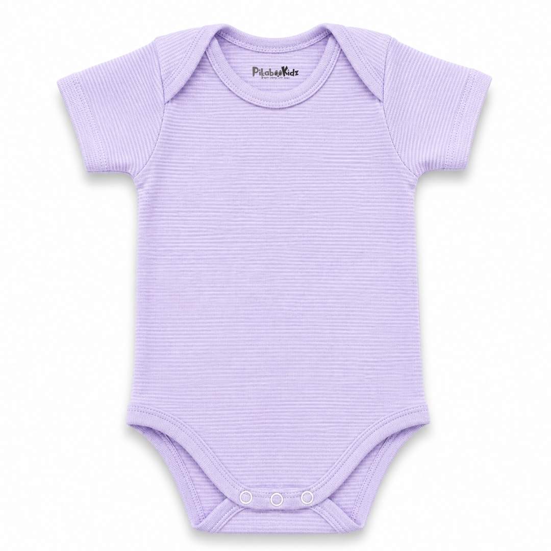 Onesies 3-6 M –  Purple stripes