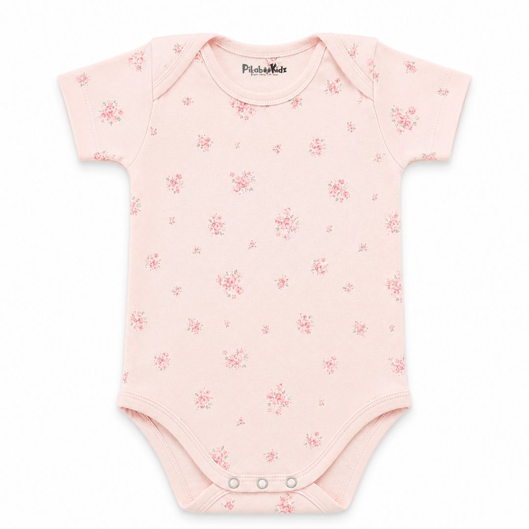 Onesies 3-6 M –  Peach flowers