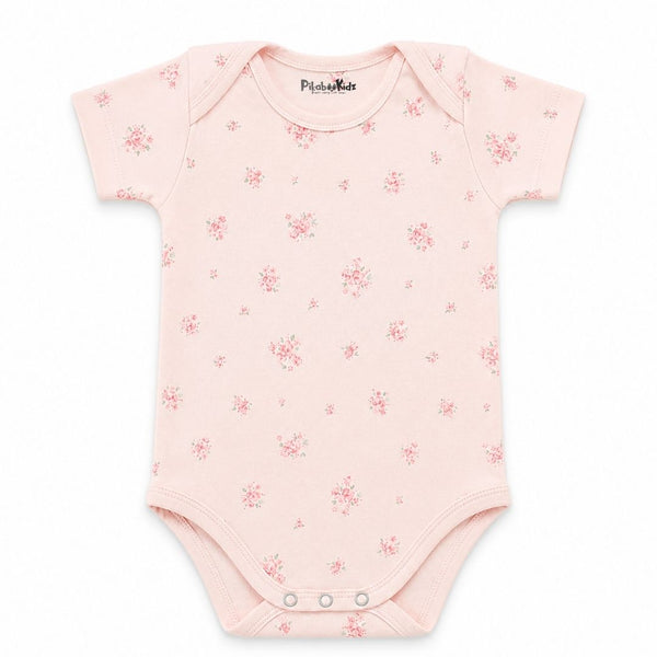 Onesies 3-6 M –  Peach flowers