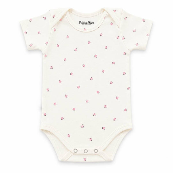 Onesies 3-6 M – peach flowers