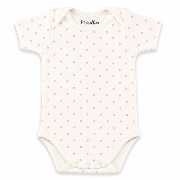 Onesies 6-12 M – Beige pink dots
