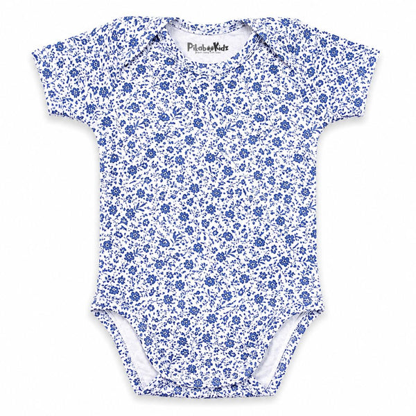Onesies 6-12 M – Blue floral