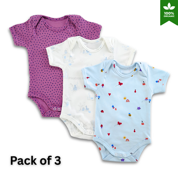 Onesies – 0-3M COMBO 3 (Blue Shapes,  Lama, Burgundy)