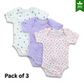 Onesies – 0-3M COMBO 3 (Hearts, Lavender, Blue Flowers)
