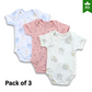 Onesies – 0-3M COMBO 3 (Elephant, Peach flowers, Animals)