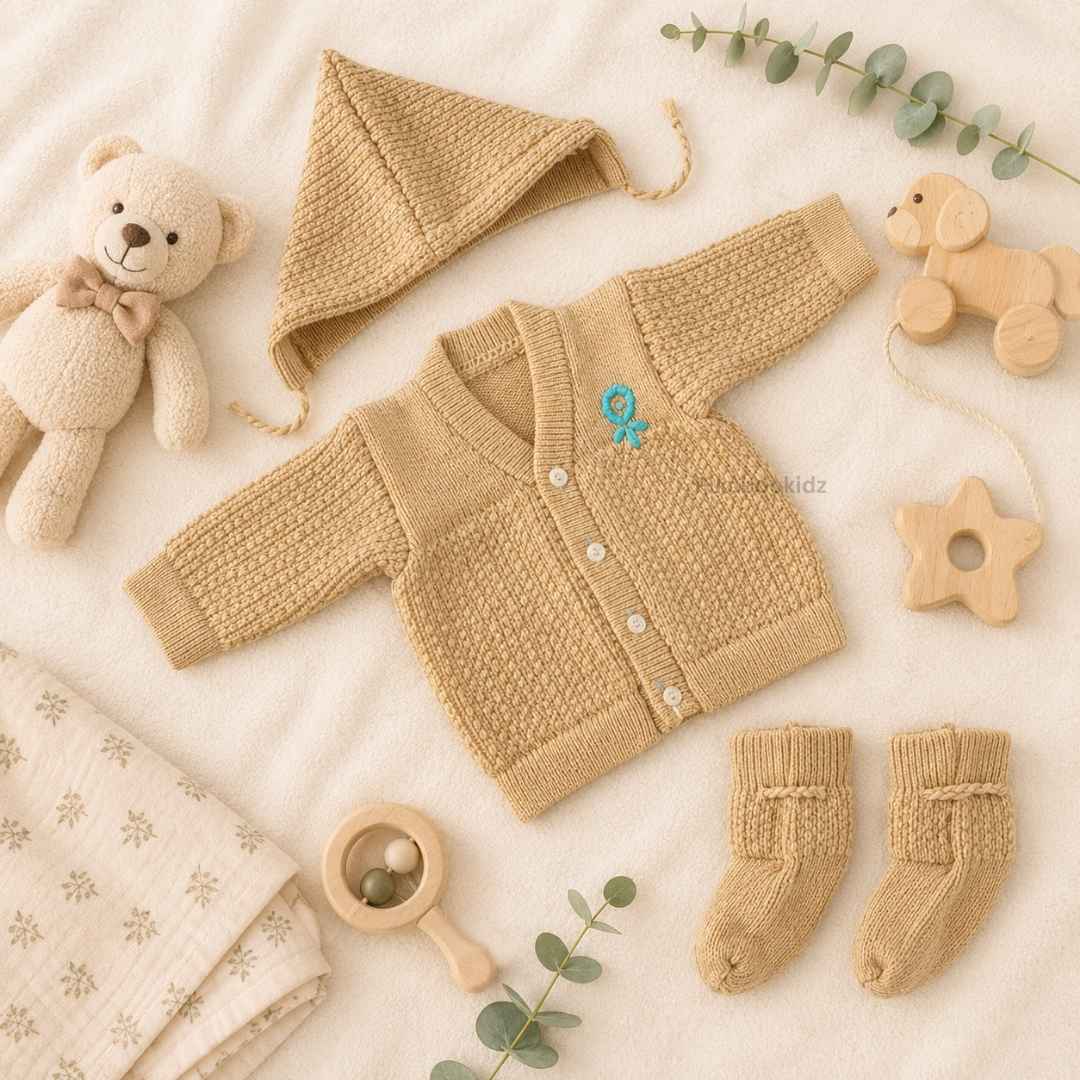 Woolen Sweater 0-3M - Cream